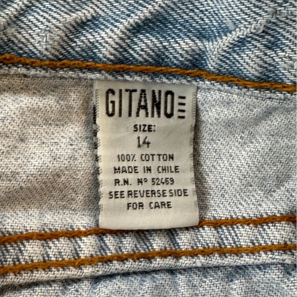 Vintage Women's PS Gitano Button Fly Denim High Rise Jean Shorts Size 14 - Picture 7 of 8